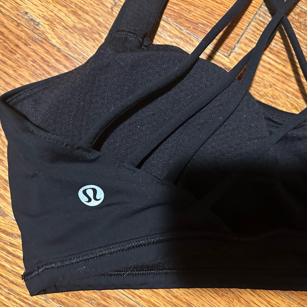 Black LuluLemon Strappy Sports Bra